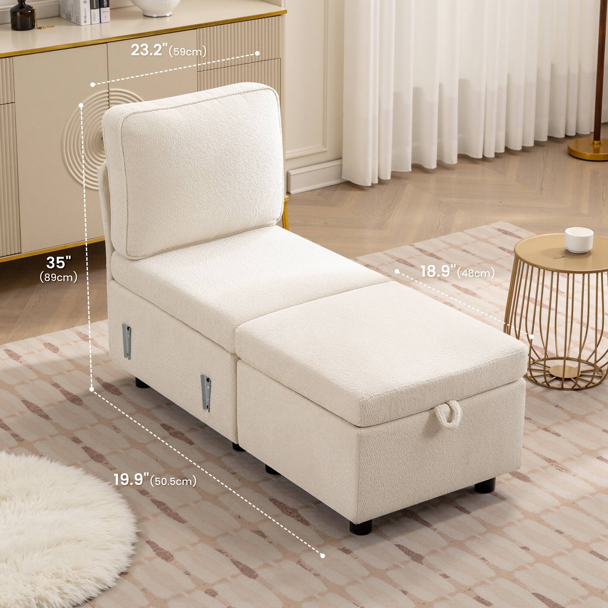 23.2" (59cm)  
35" (89cm)  
18.9" (48cm)  
19.9" (50.5cm)