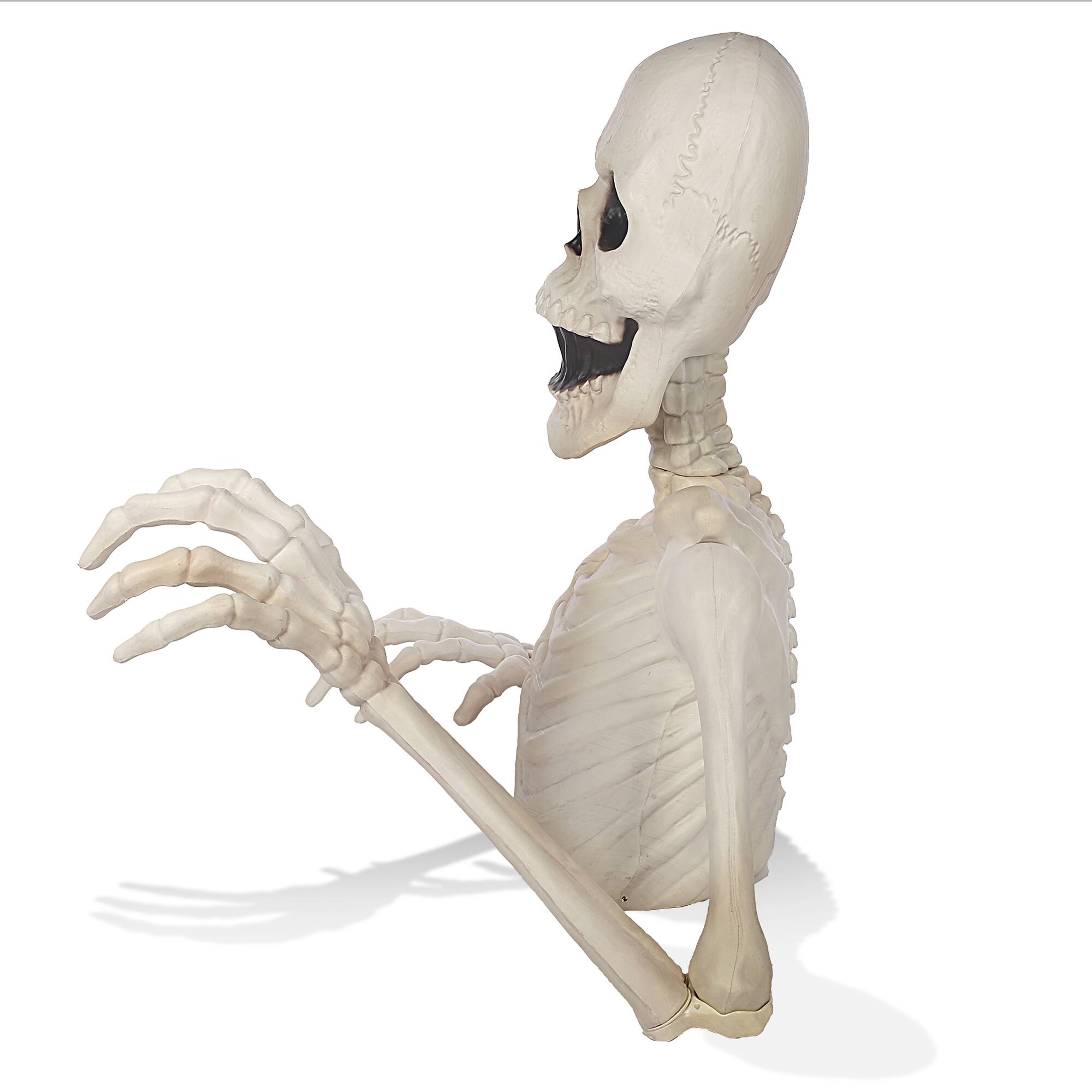 Alt View 5. BOO BOX - Halloween Groundbreaking Skeleton - Scary Outdoor Halloween Yard Decor - White.