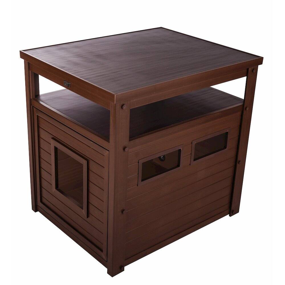 Angle. New Age Pet - ECOFLEX Jumbo Litter Box Cover End Table - Russet - Russet.