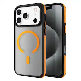 Entronix - iPhone 17 Pro Magnetic Case - Translucent Matte with Rugged Edges - Orange