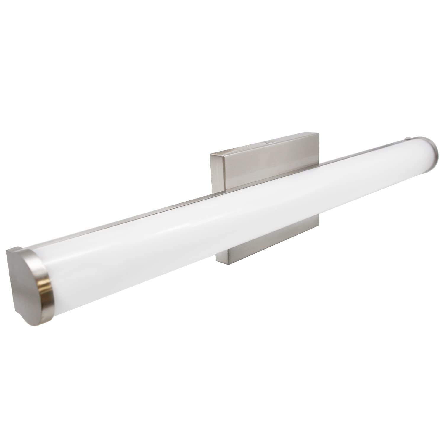 TECH SAFARI - Inch Crystal Led Vanity Light Damp Location Chrome Bathroom Over Mirror Fixtures k Warm Dimmable For Beroom - 24 Inch - Acrylic Shade