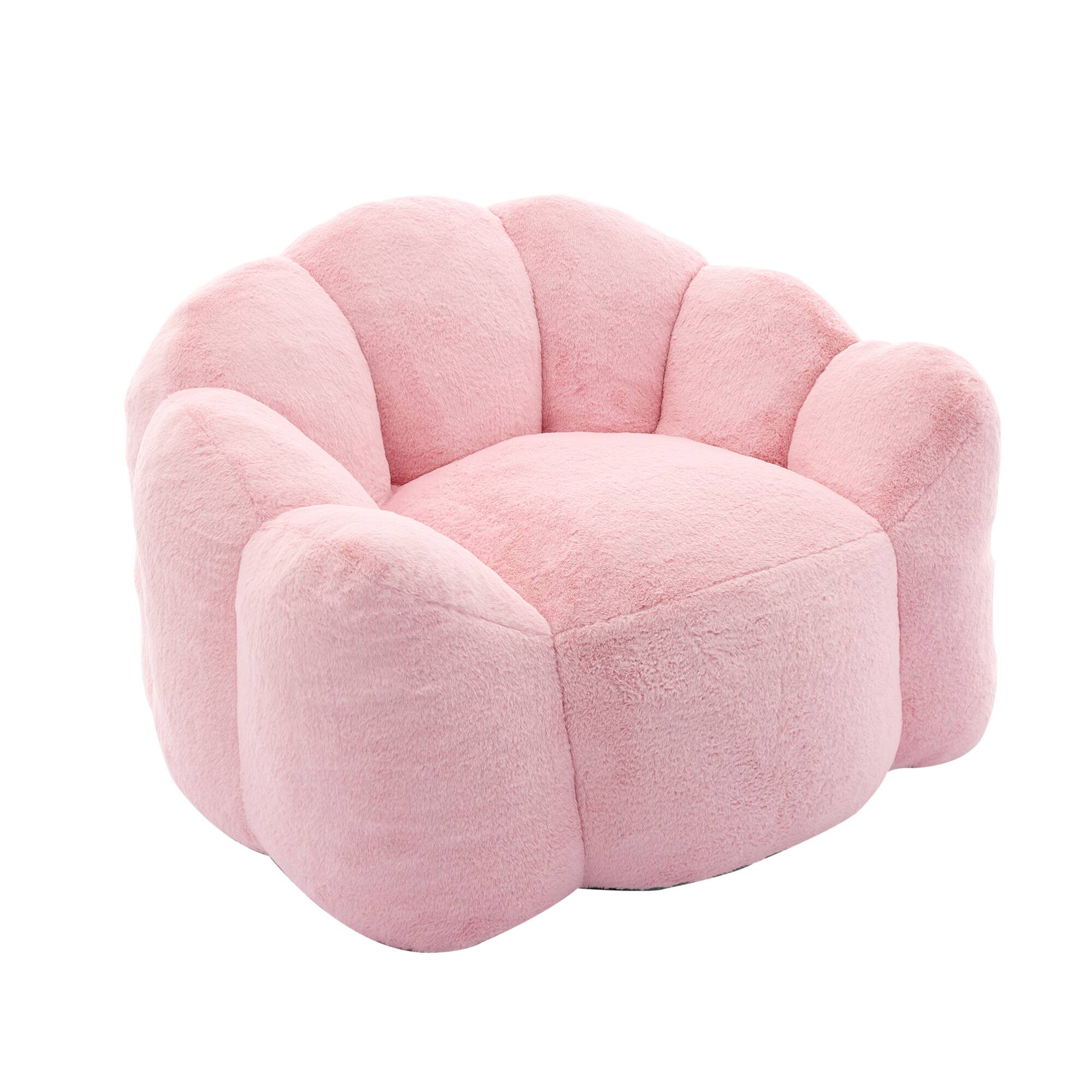Alt View 8. GOODSILO - Lotus Style Compression Sofa Bean Bag Chair with Pull Ring for Easy Mobility and No Assembly Required - Pink.