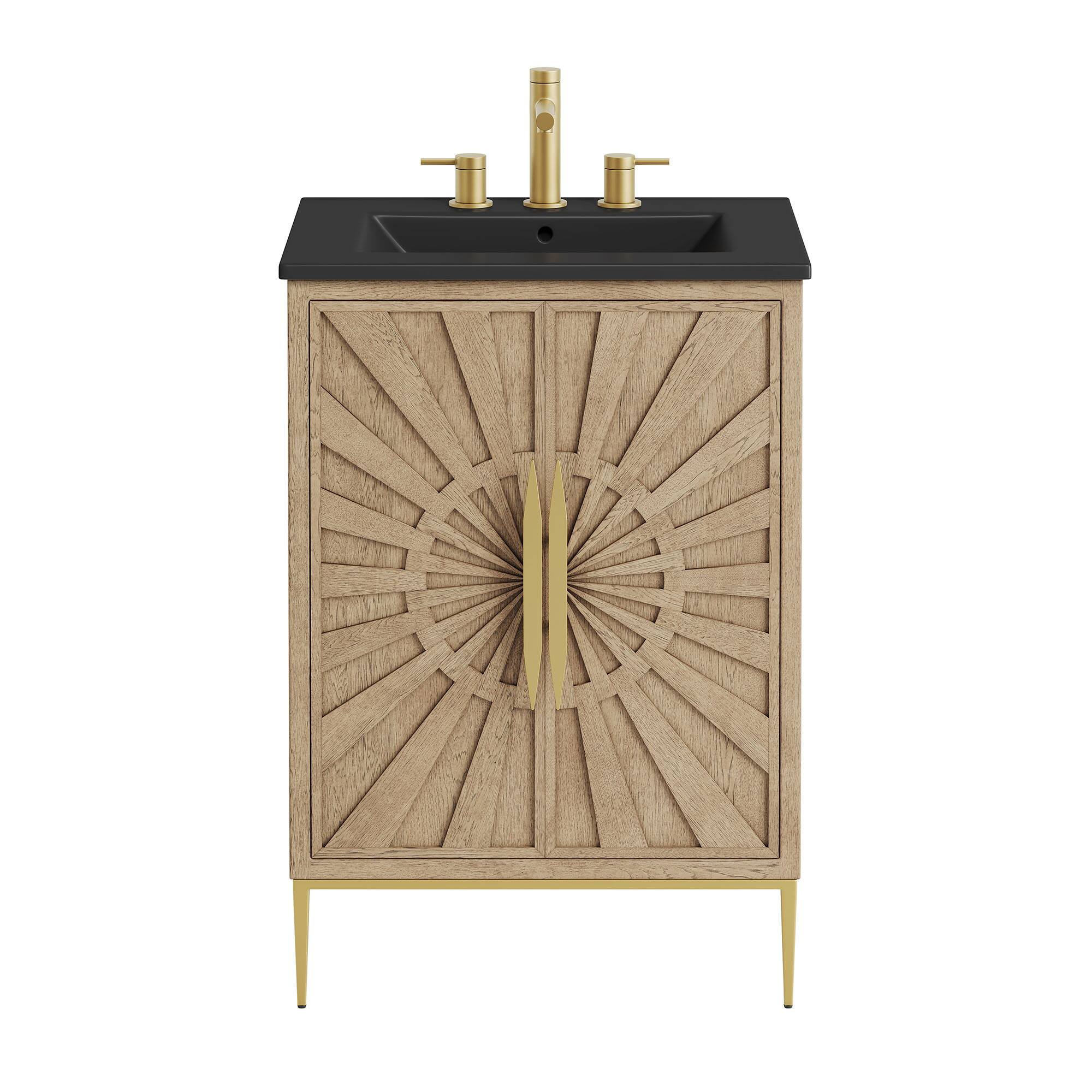 Alt View 4. Modway - Awaken 24" Bathroom Vanity by Modway - Oak Black.