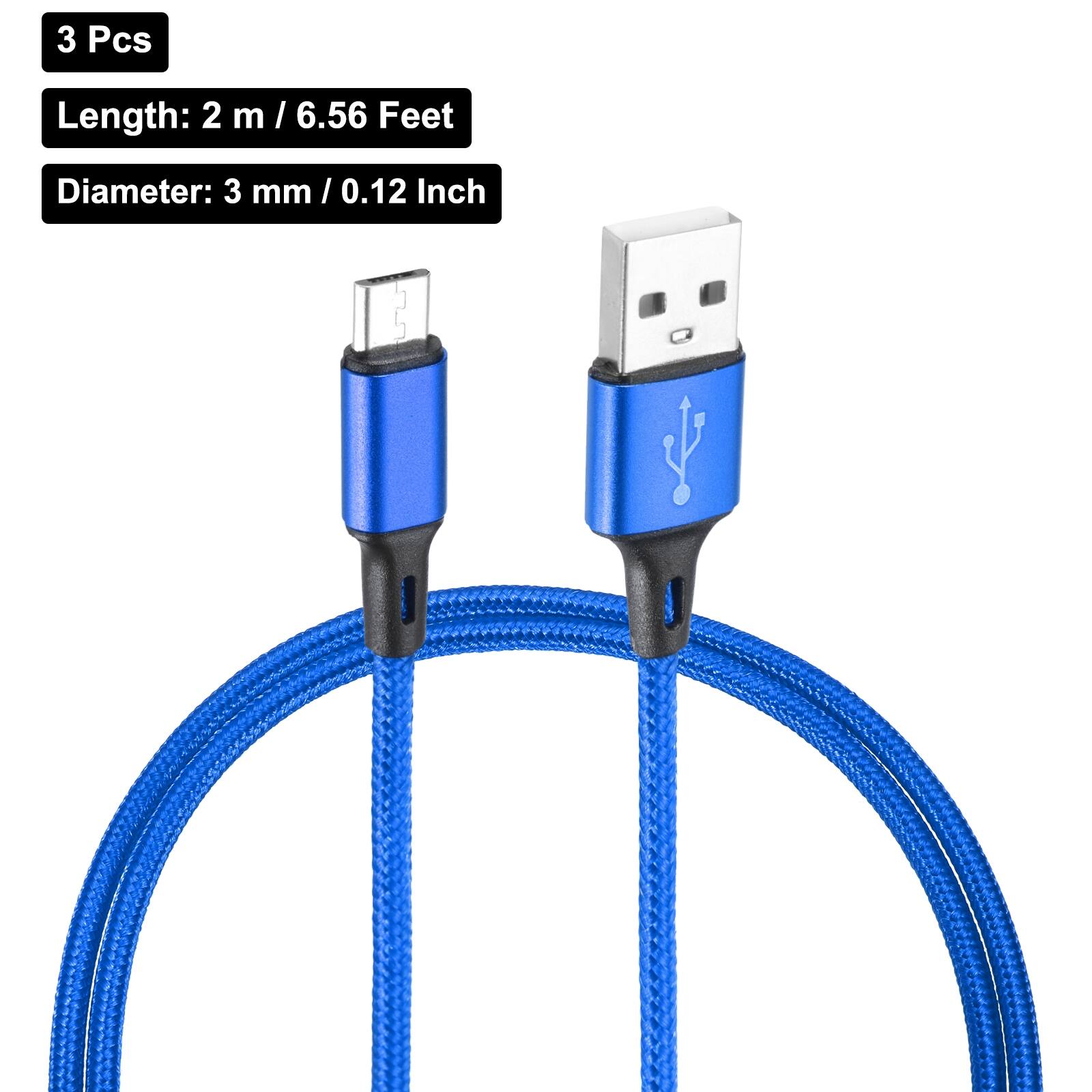 3 Pcs  
Length: 2 m / 6.56 Feet  
Diameter: 3 mm / 0.12 Inch