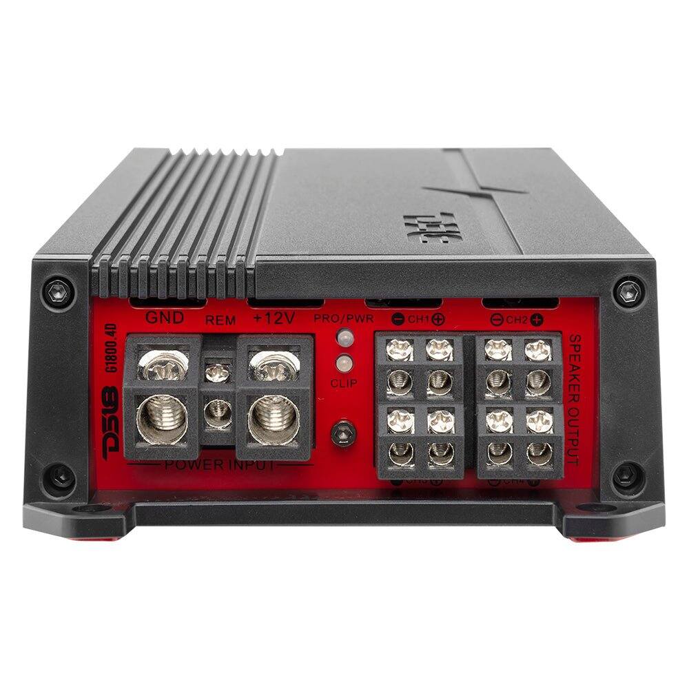 G1800.4D D518

= GND REM +12V PRO/PWR  CH1 0 CLIP POWER INPUT
CH2 + CH4
SPEAKER OUTPUT