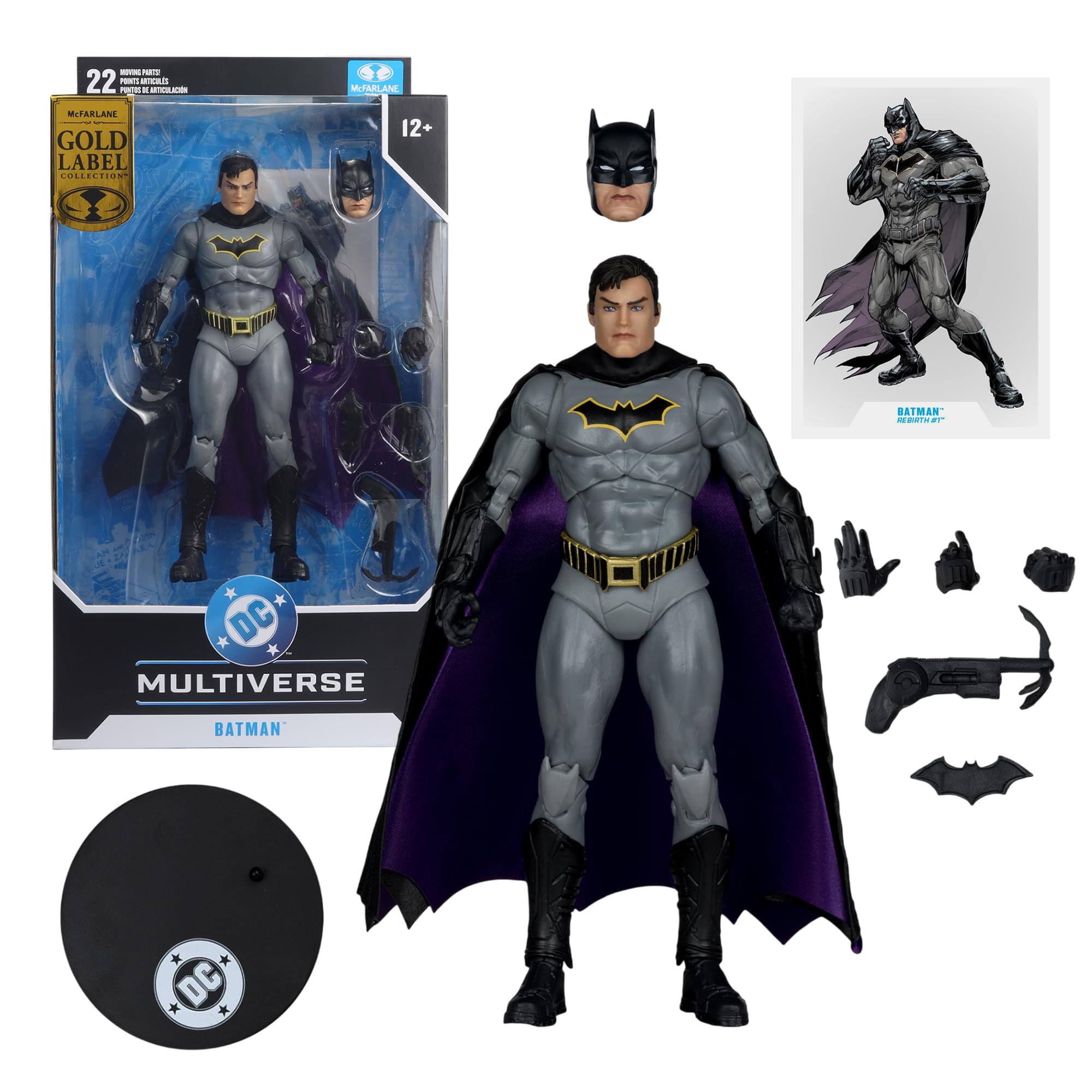 McFarlane Toys - DC Multiverse Batman Rebirth #1 Gold Label 7 Inch Action Figure - Multi-Colored