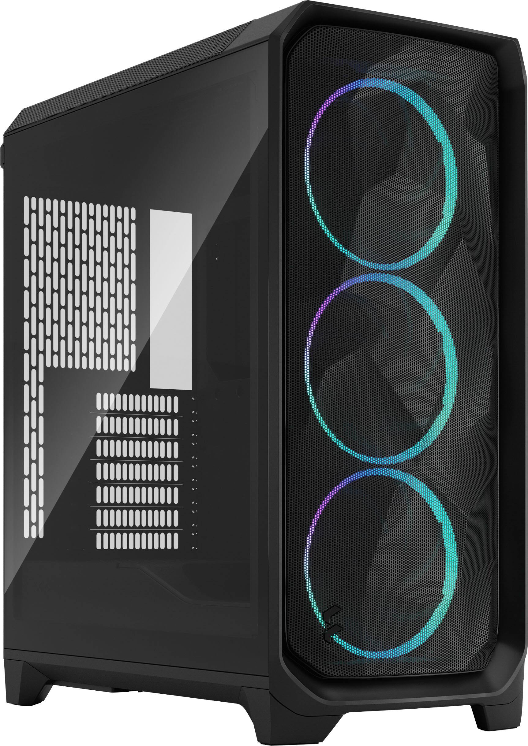 Front. Fractal Design - Meshify 3 RGB ATX mATX Black Chassis with Light Tinted TG Side Panel Mid-Tower PC Case - Black.