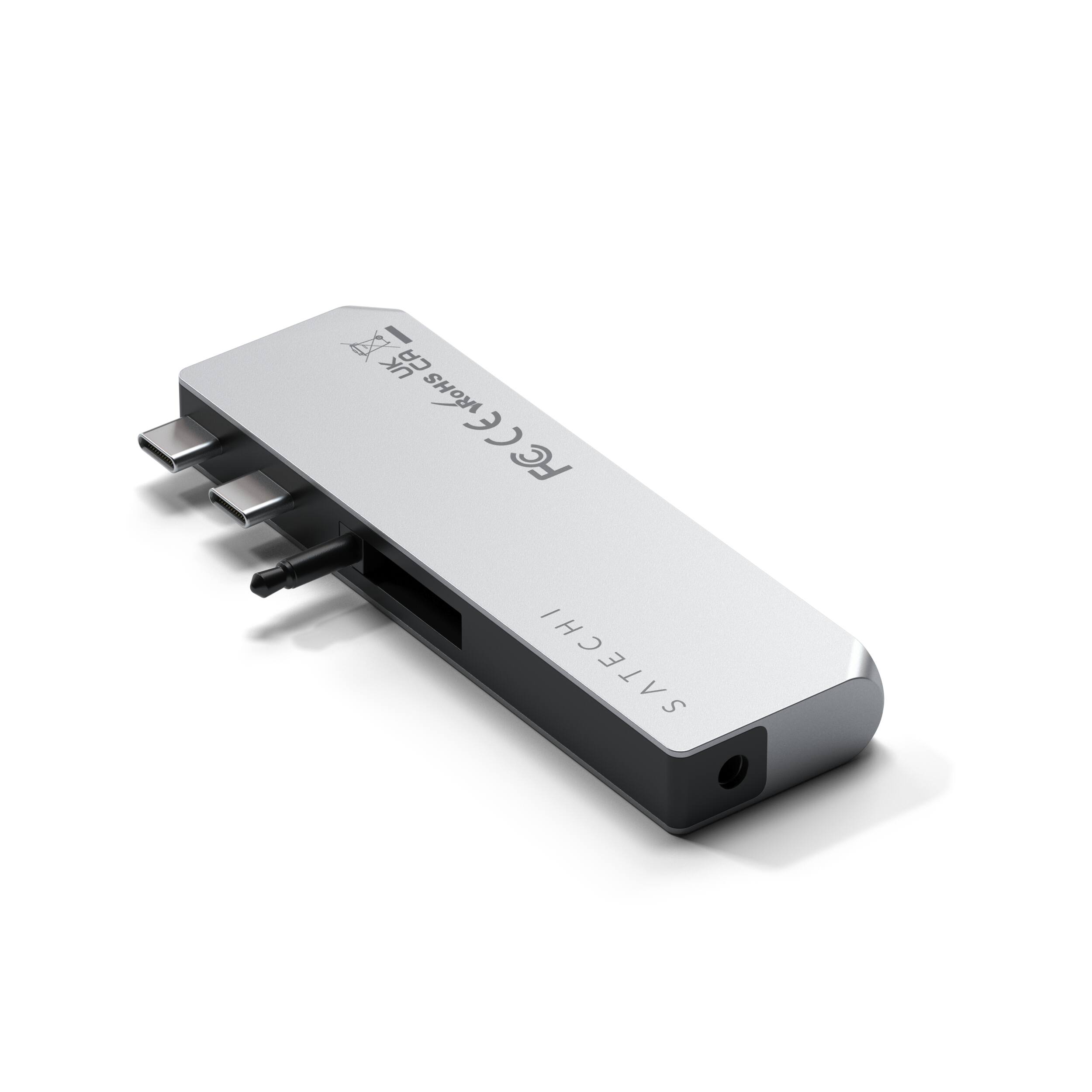 Alt View 1. Satechi - Satechi USB-C Pro Hub Mini Adapter - Silver - Silver.