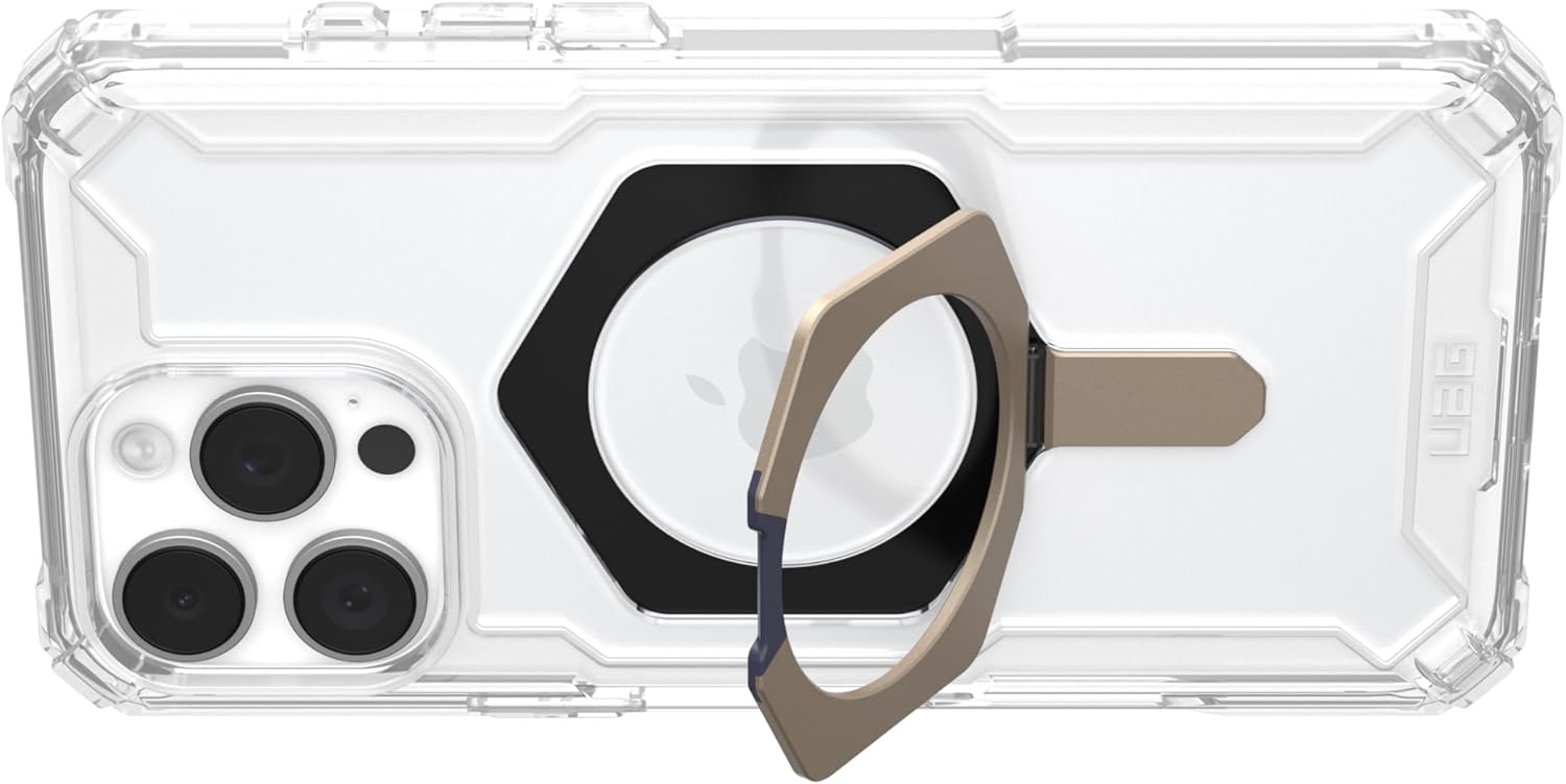 Alt View 4. UAG - UAG Designed for iPhone 16 Pro Max Case 6.9" Plasma XTE Clear/Titanium, Compatible with MagSafe Charging Rugged - Clear Titanium.