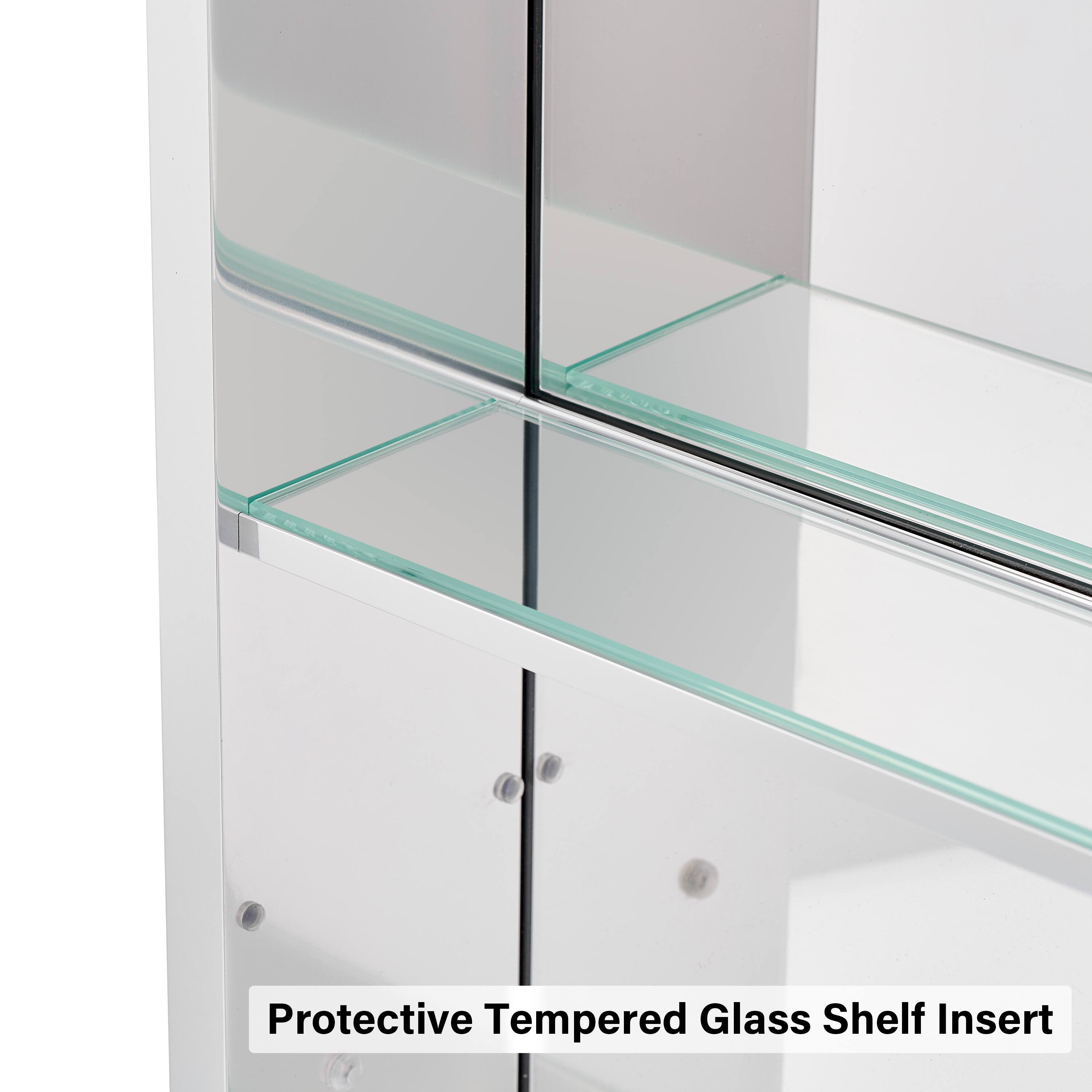 WELLFOR 12 in. W x 30 in. H Rectangular Aluminum Recessed/Surface Mount ...