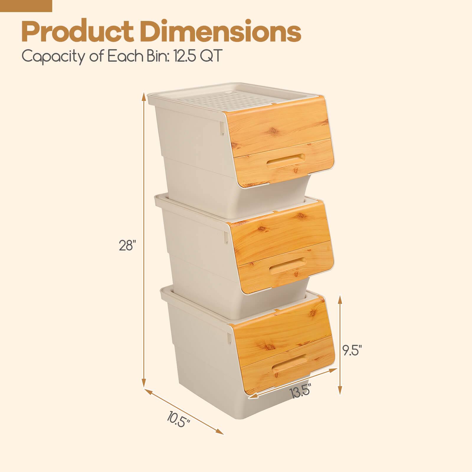 Product Dimensions  
Capacity of Each Bin: 12.5 QT  
28" x 9.5" x 10.5" x 13.5"