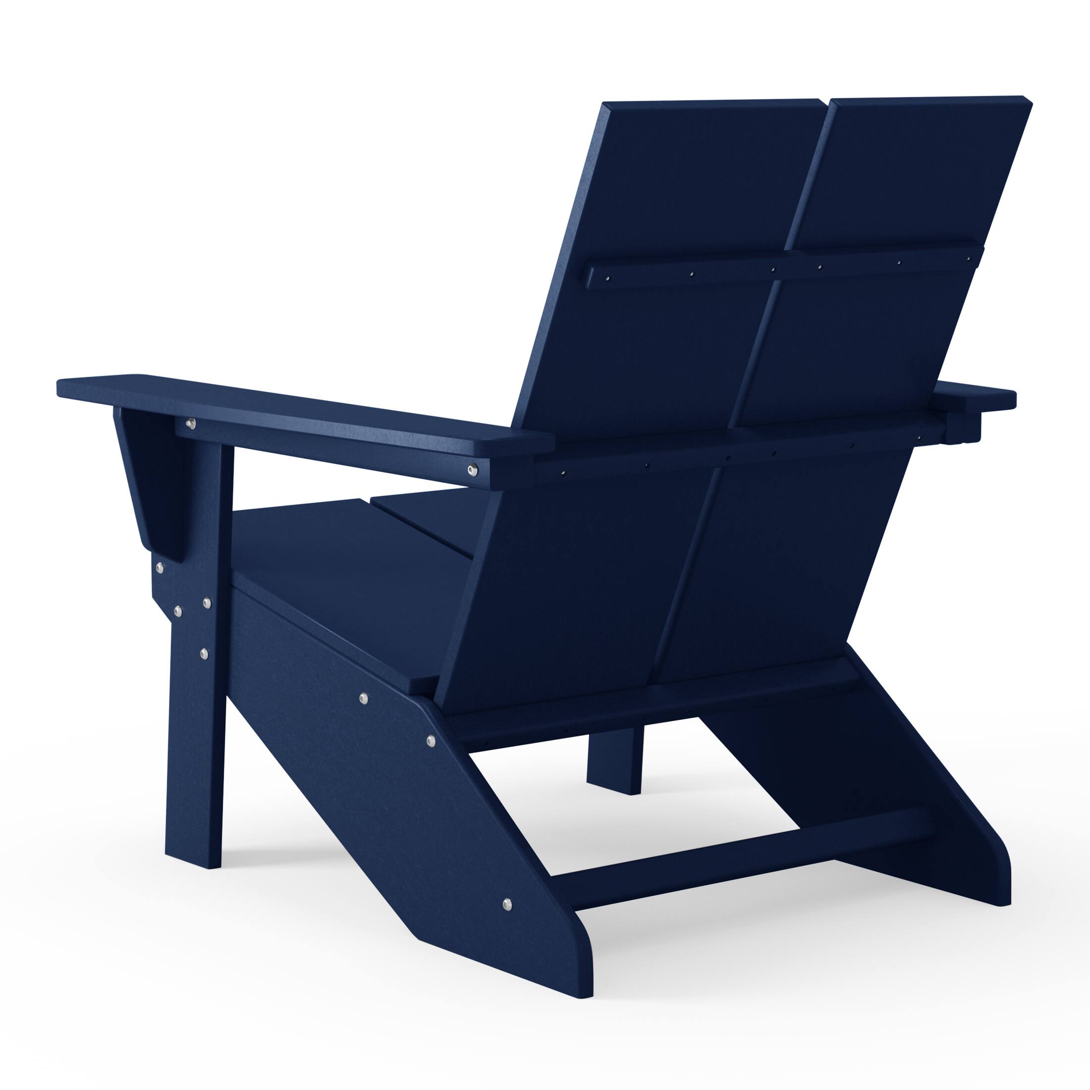 Alt View 2. WestinTrends - WestinTrends Riviera Outdoor HDPE Modern Adirondack Chair with Cup Holder - Navy Blue.