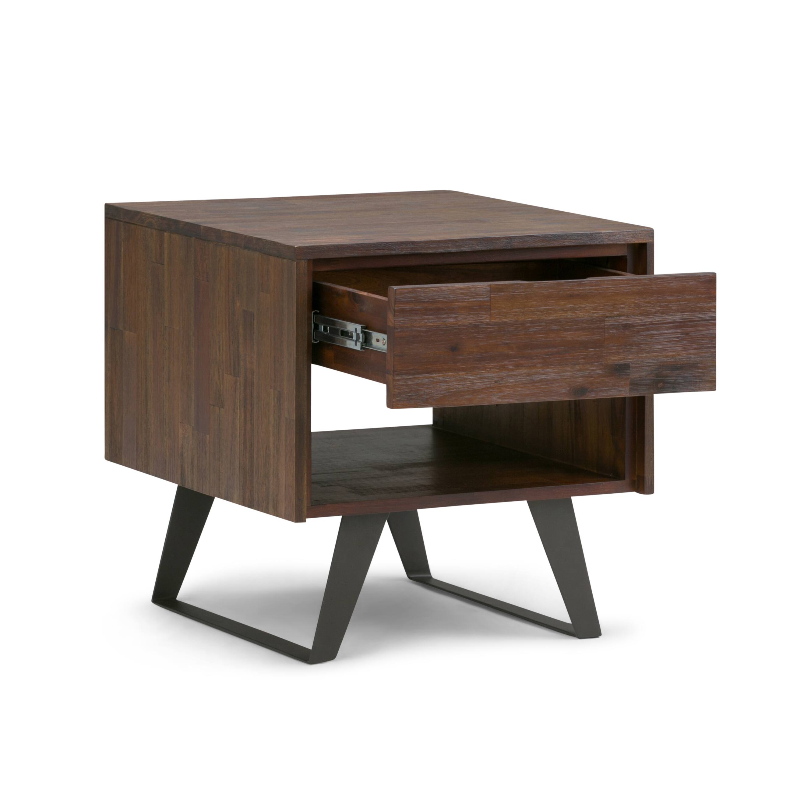 Alt View 11. Simpli Home - Lowry End Table - Distressed Charcoal Brown.