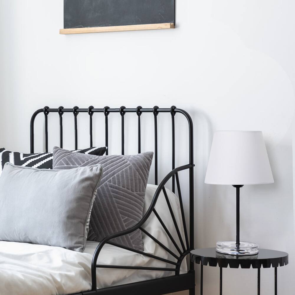 Alt View 1. Oumilen - Set of 2 Table Lamps with White Fabric Shades & Acrylic Bases, 16.0in Tall, Bulbs Not Included.