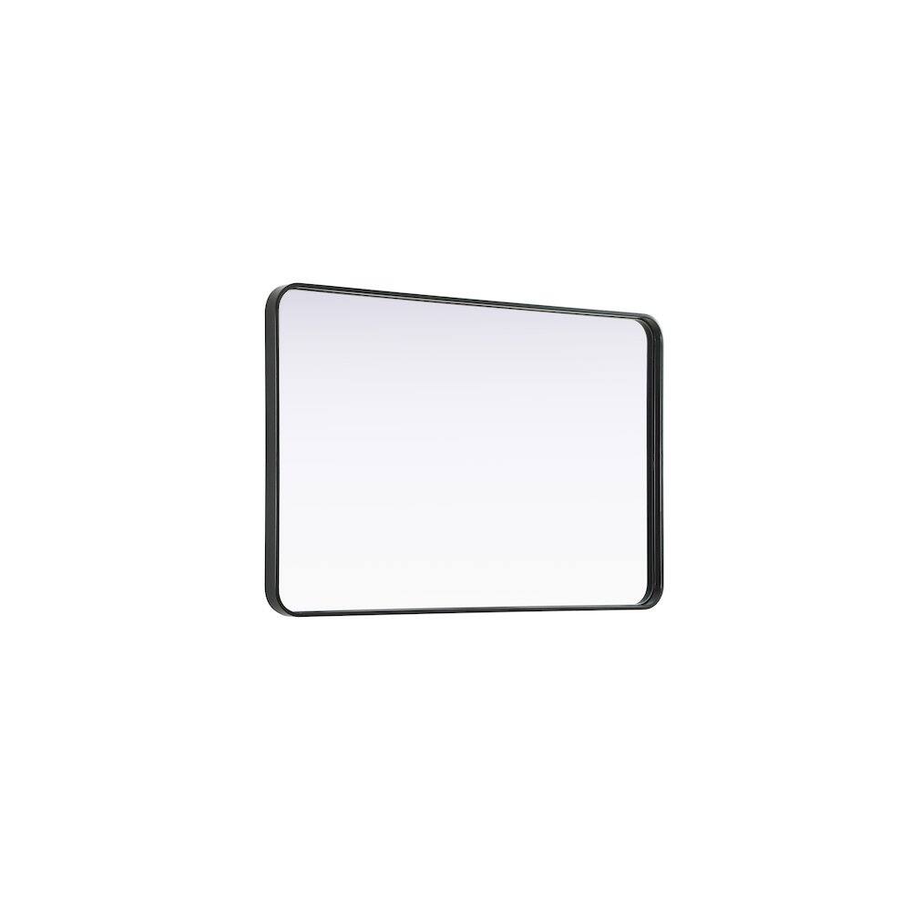 Alt View 1. Elegant Decor - Contour Metal Rectangle Mirror 28x42 in Black - Black.