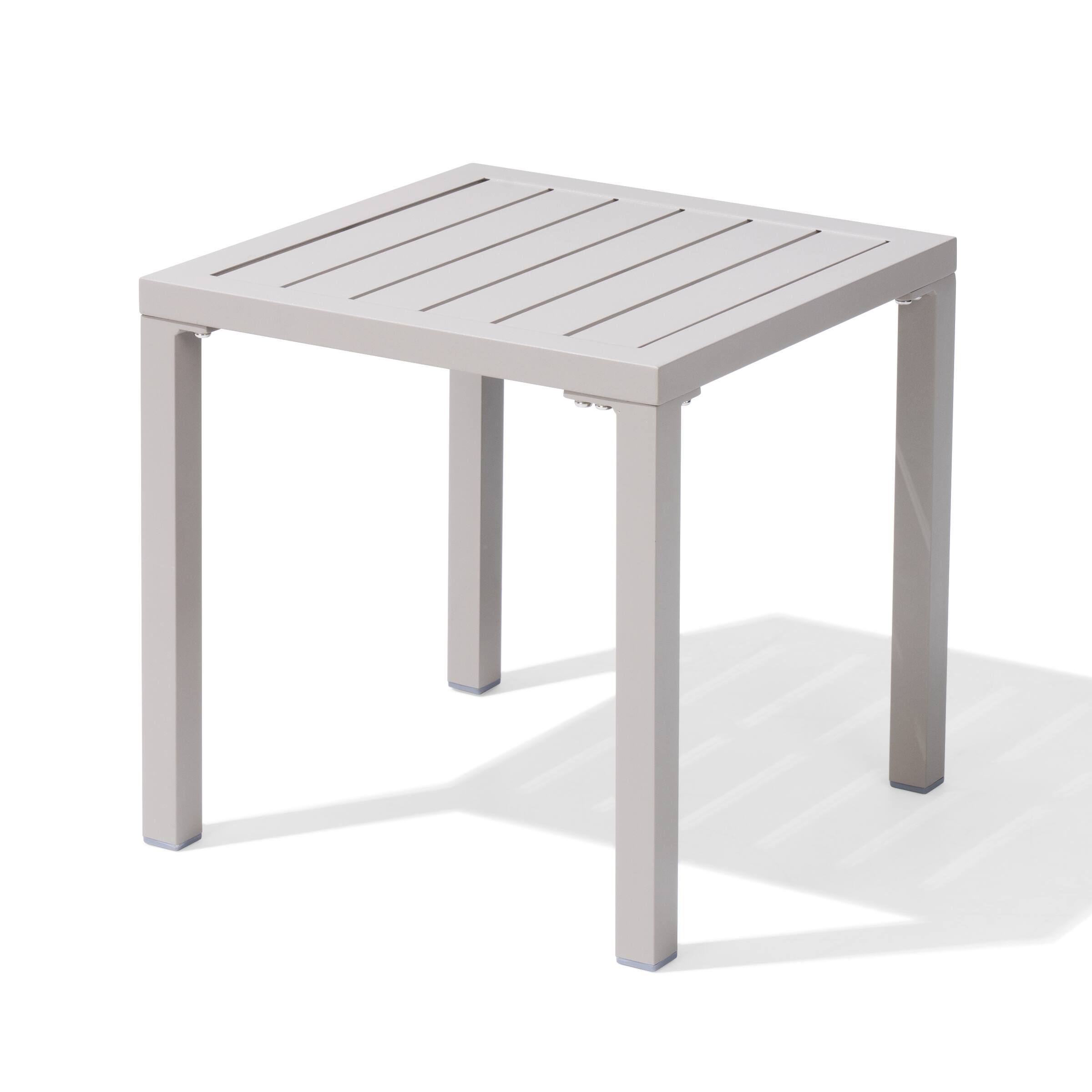 Alt View 7. Crestlive Products - Crestlive Products 16in Aluminum Patio Side Square Outdoor End Table - Beige.