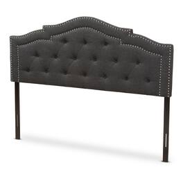 Baxton Studio - Edith Modern and Contemporary Fabric Queen Size Headboard - Dark Gray