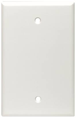 Leviton - 1-Gang No Device Blank Wallplate, Midway Size, Thermoset, Box Mount, 80514-W - White