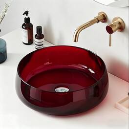 Modern Deep Brown Round Resin Vessel Sink