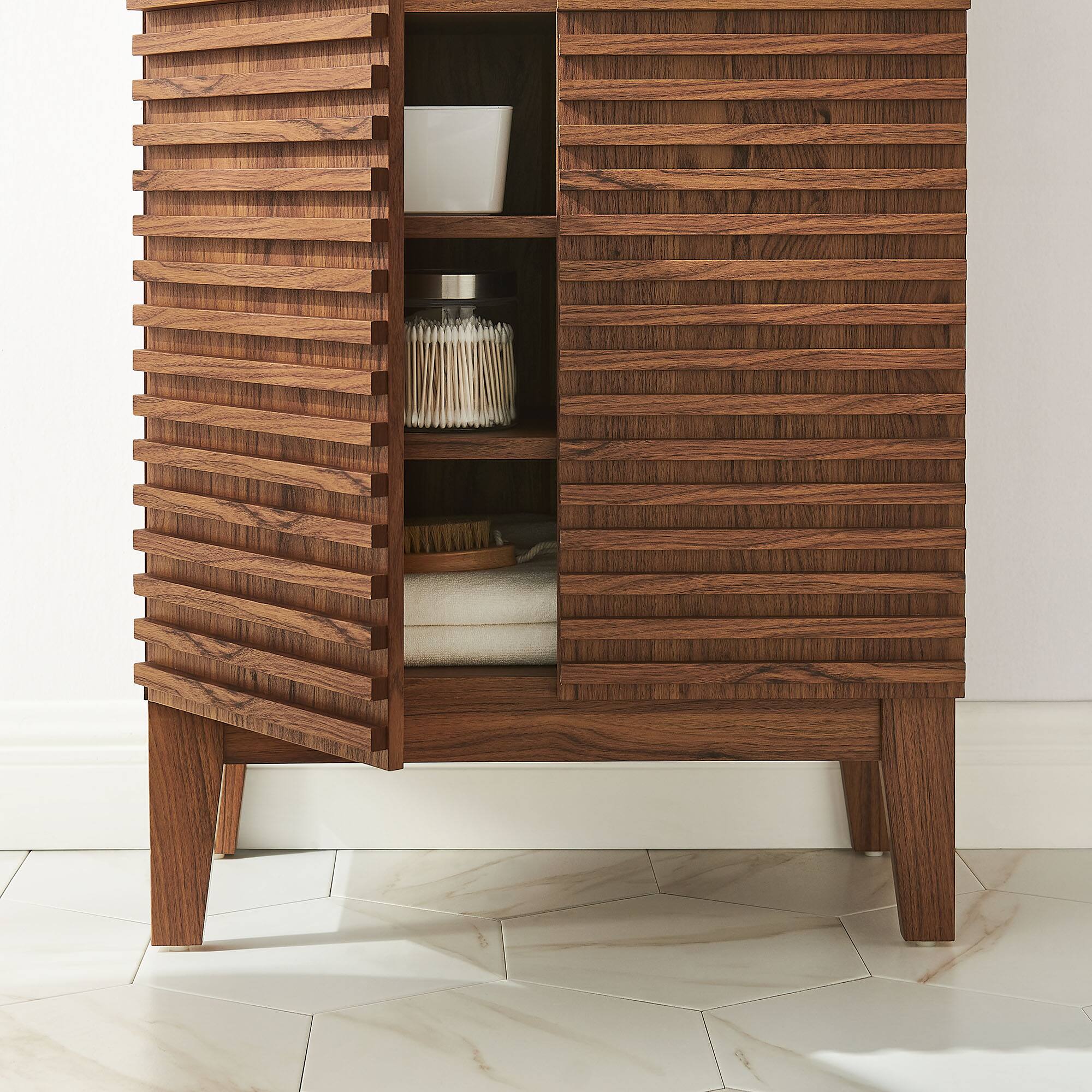 Alt View 1. Modway - Render Freestanding Bathroom Storage Cabinet by Modway - Walnut.
