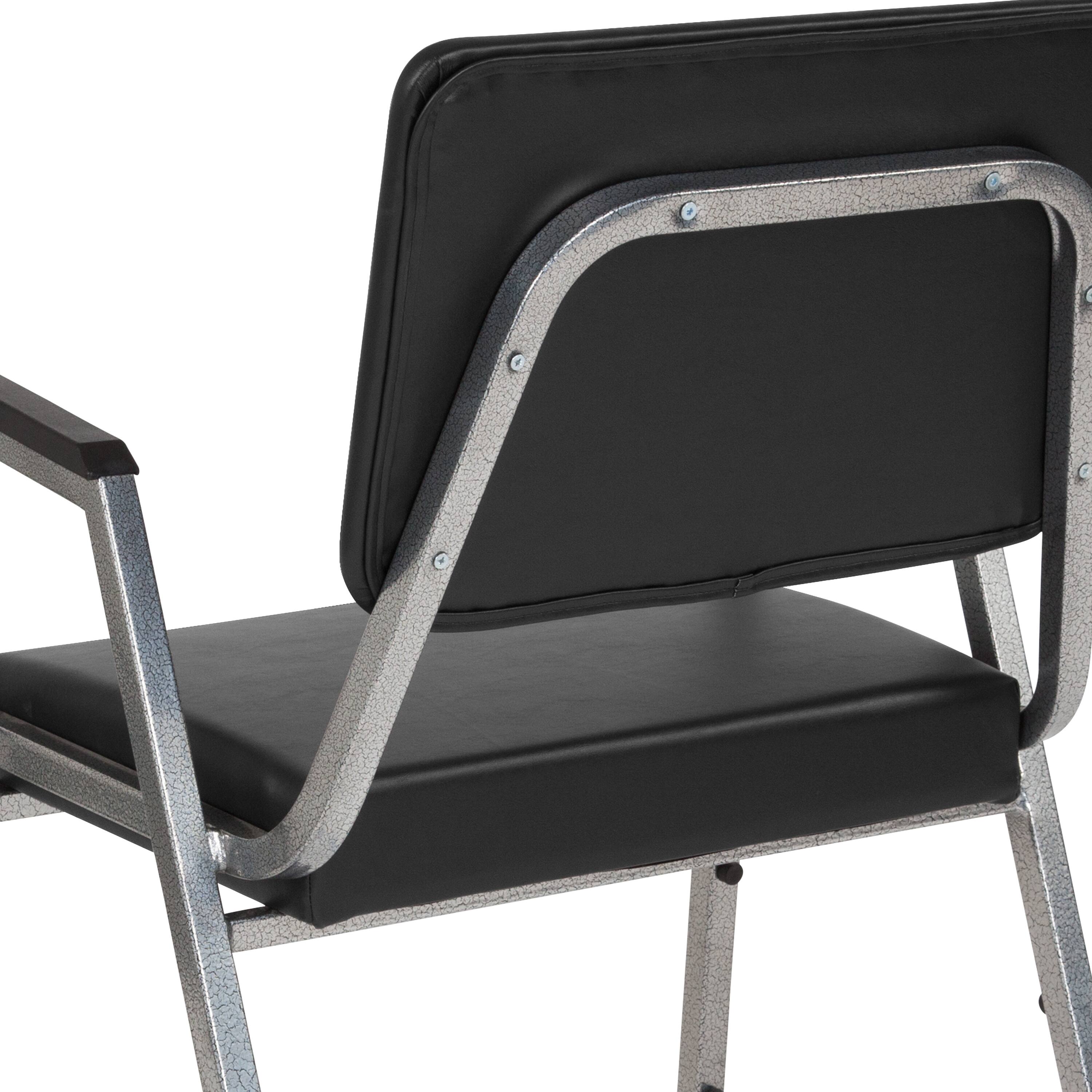 Alt View 9. Emma + Oliver - 1000 lb. Antimicrobial Bariatric Open Back medical Guest Arm Chair - Black Vinyl.