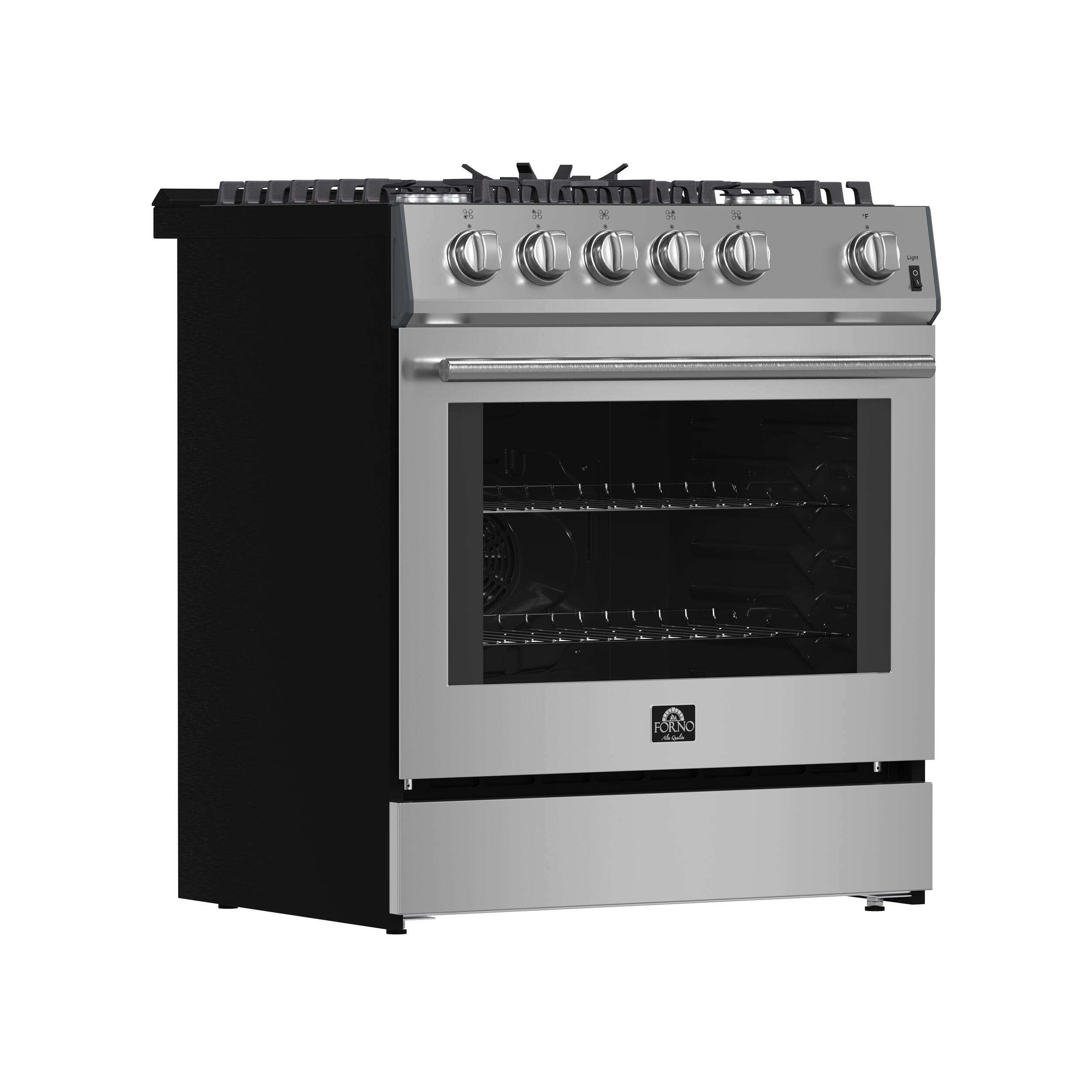 Angle. Forno Appliances - Leonardo 5 Cu. Ft. Freestanding Gas Convection Range with LP Conversion Kit - Silver.