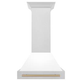 ZLINE Autograph Edition - 30 inches - Externally Vented - Wall Range Hood - Satin Stainless Steel with White Matte Shell