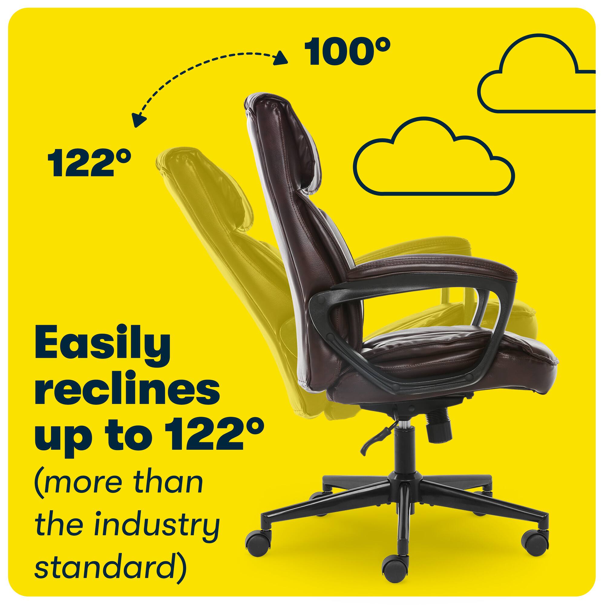 Alt View 11. Serta - Hannah Upholstered Executive Office Chair with Headrest Pillow - Smooth Bonded Leather - Biscuit.
