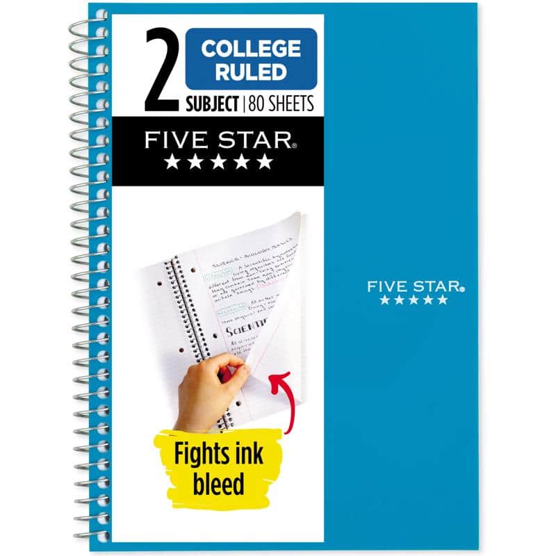 Five Star - Mead 6 in. W X 10 in. L College Ruled Wire Bound Assorted Notebook