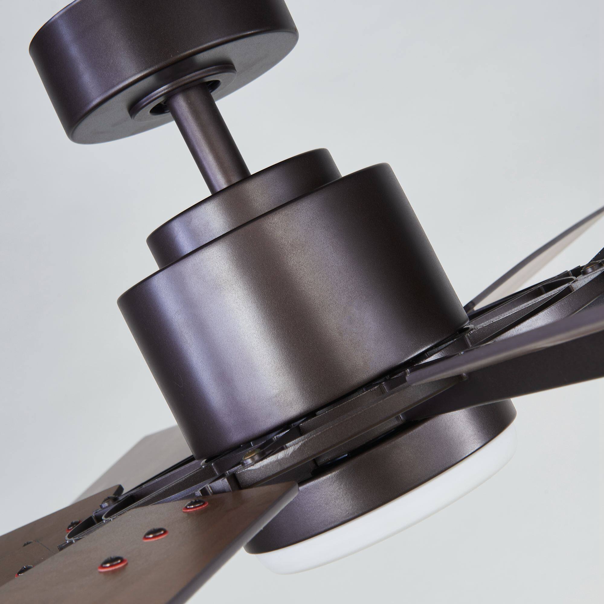 Alt View 10. Parrot Uncle - 60" Windmill 8-Blade Integrated LED Ceiling Fan with Light and Remote Control, DC Reversible Motor - Walnut.