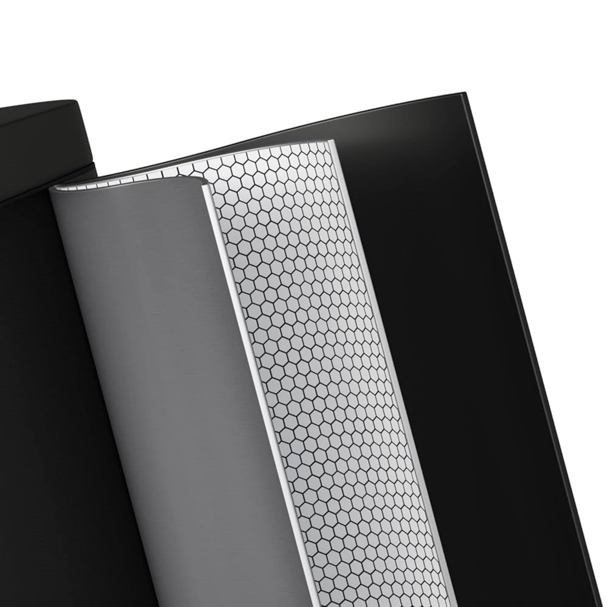 Back. Homhougo - 2.6 Gallon Step-on Trash Bin with Lid, 12.6 x 7.32 x 15.28", Bathroom Use, Black - Black.