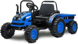Homhougo - 12V Kids Ride On Tractor with Trailer & Remote Control, Electric Power Wheels for Ages - Blue