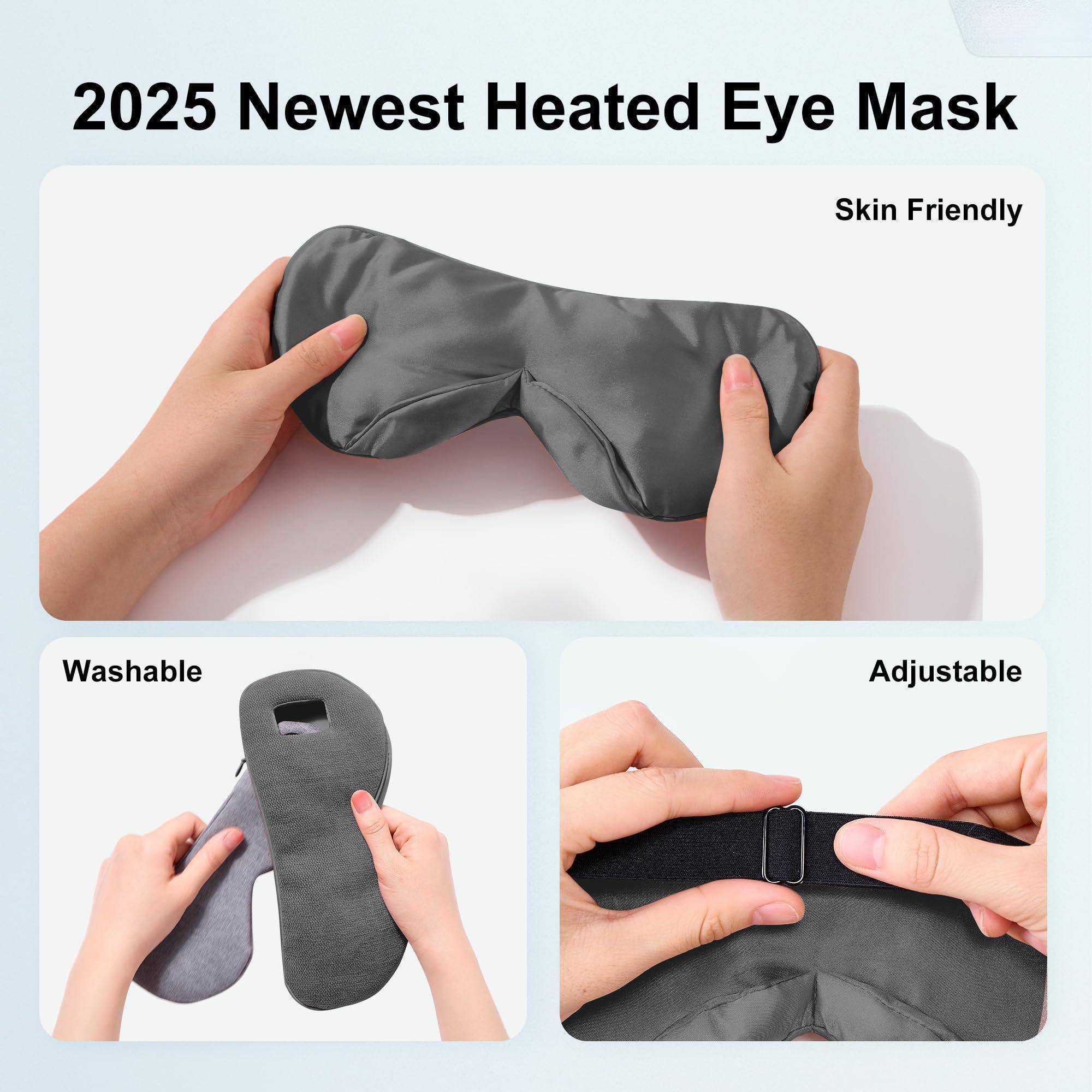 2025 Newest Heated Eye Mask

- Skin Friendly
- Washable
- Adjustable