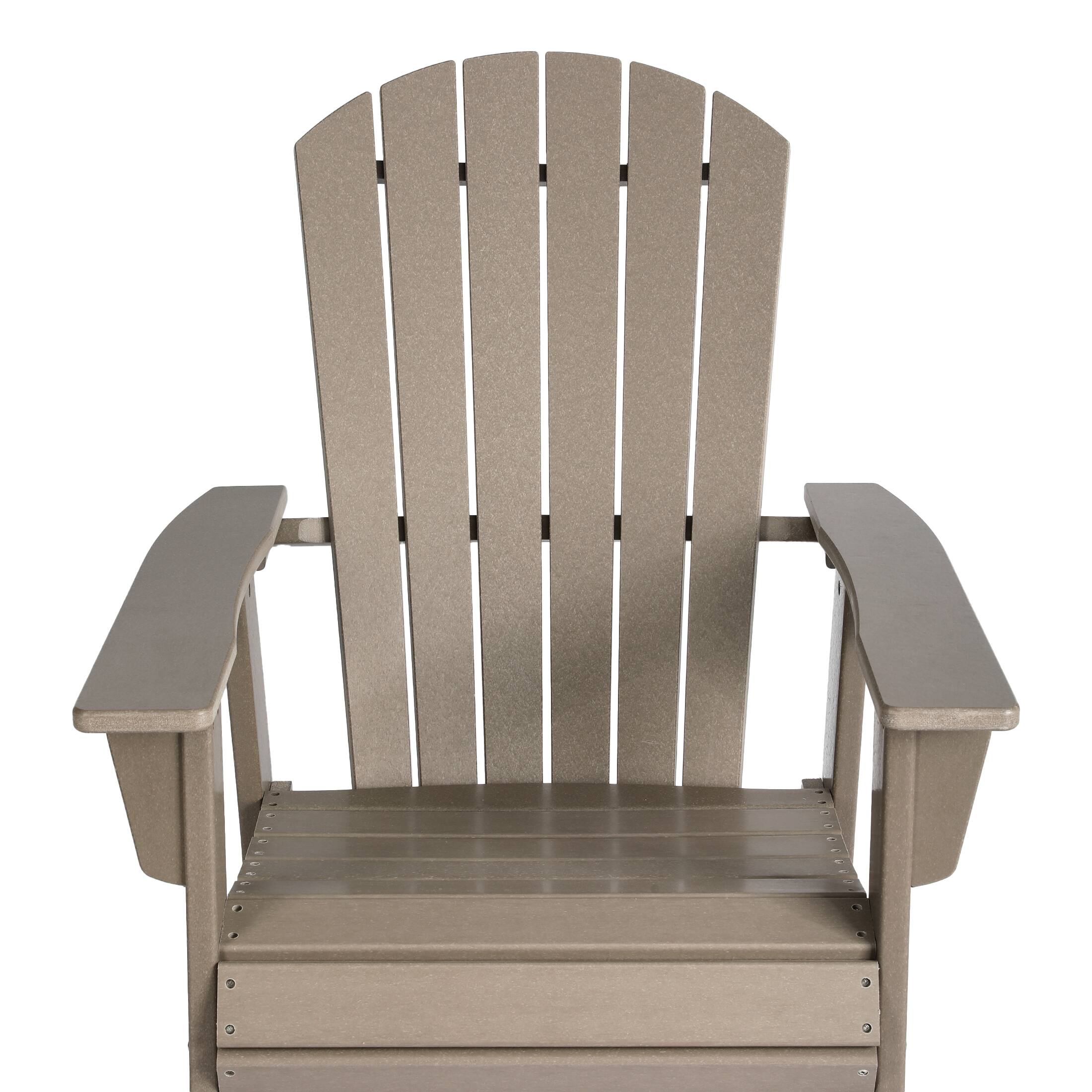 Alt View 4. WestinTrends - WestinTrends Dylan Outdoor Patio Shell-back Adirondack Dining Chair Weather Resistant - Weathered Wood.