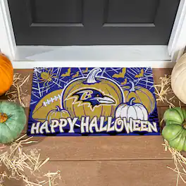 Evergreen Enterprises - Baltimore Ravens 28" x 16" Happy Halloween Turf Door Mat - Multicolor