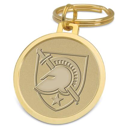 Front. Jardine - Gold Army Black Knights Team Logo Split-Wire Key Ring - Gold.
