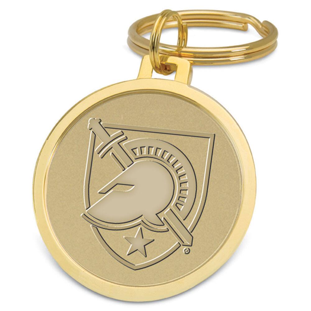 Front. Jardine - Gold Army Black Knights Team Logo Split-Wire Key Ring - Gold.