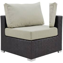 Outdoor Escape - Outdoor Patio Armless Lounge Chair With Back And Seat Cushions - Beige