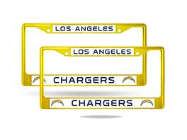 Rico Industries - Los Angeles LA Football Chargers - Chrome Metal License Plate Frame - Set of 2 Frames - Multi