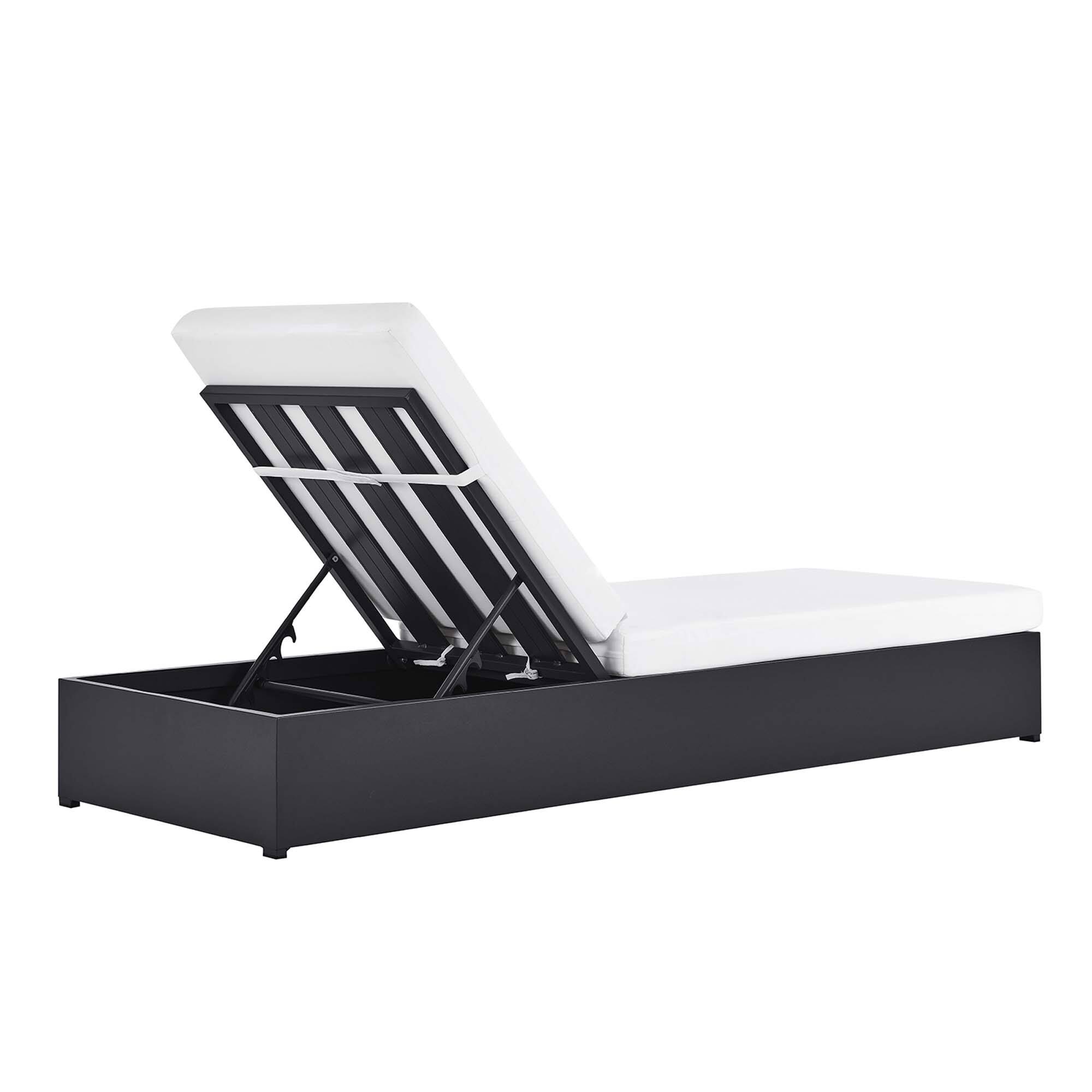Alt View 5. Modway - Tahoe Outdoor Patio Powder-Coated Aluminum Chaise Lounge Chair by Modway - Gray White.