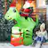 Alt View 4. Costway - 8FT Inflatable Christmas Santa Claus Dinosaur LED Lighted Decoration Gift Boxes - Multicolor.