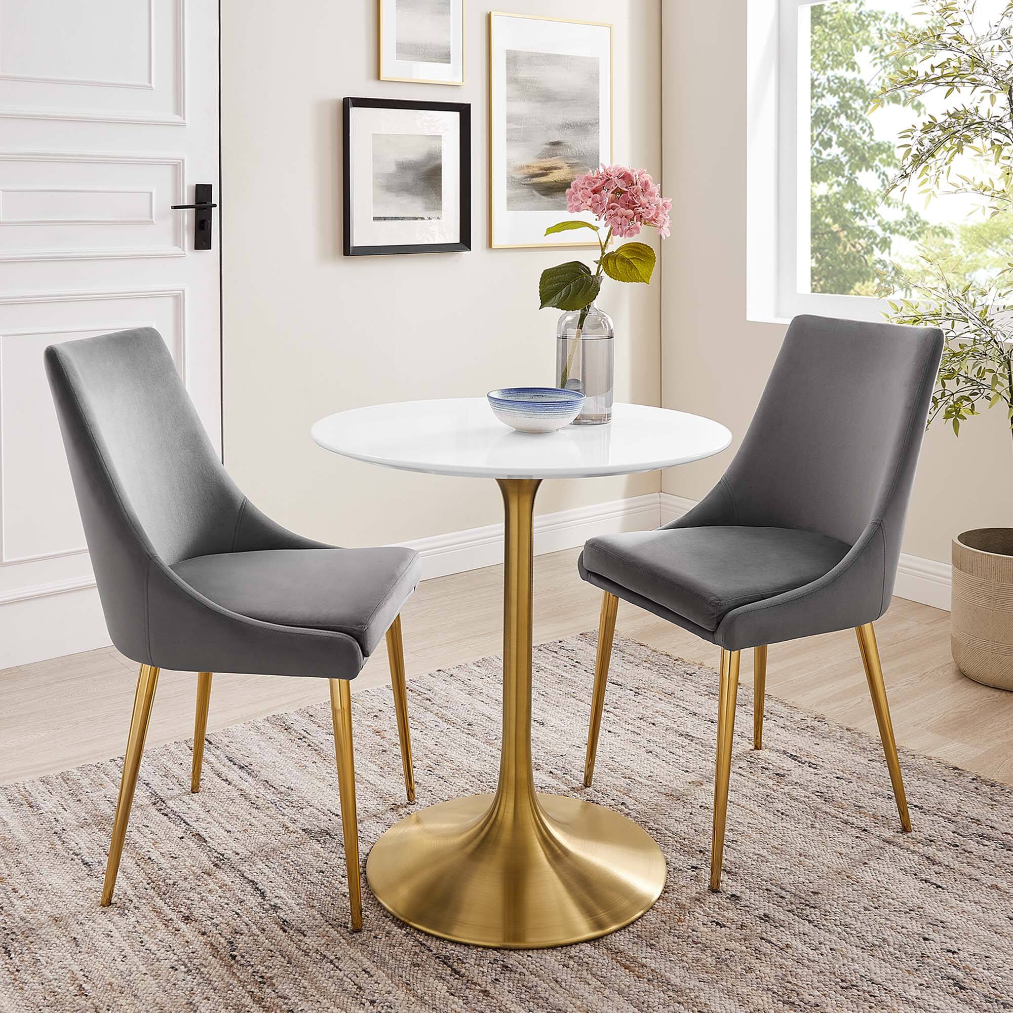 Modway - Lippa Round 28" Dining Table - Gold White