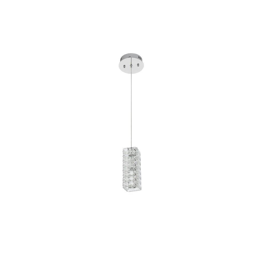 Angle. Elegant Lighting - Aston 6.5 inch LED Pendant in Chrome - Chrome.