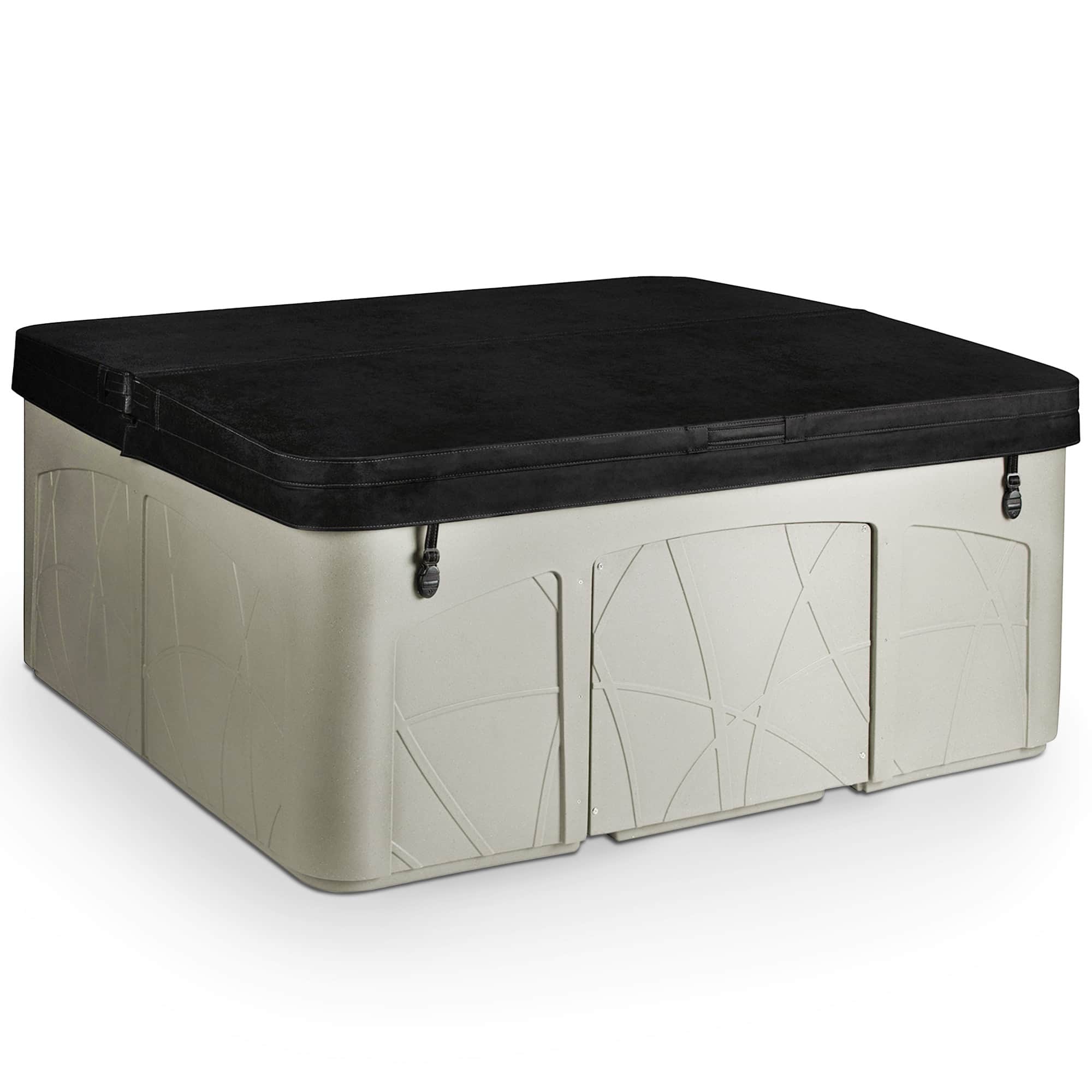 Front. Lifesmart - Lifesmart Spas 5 Person Plug and Play 28 Jet LED Outdoor Hot Tub, LS350DX, Sand - Sand.