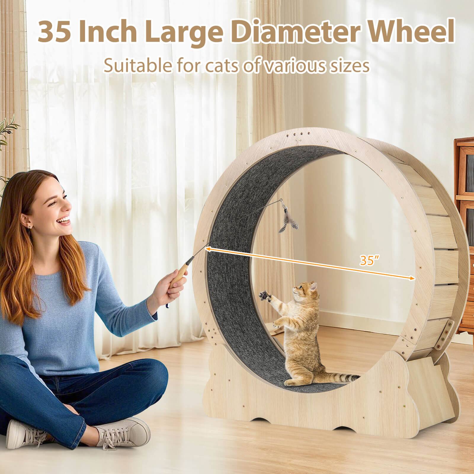 35 Inch Large Diameter Wheel  
Suitable for cats of various sizes