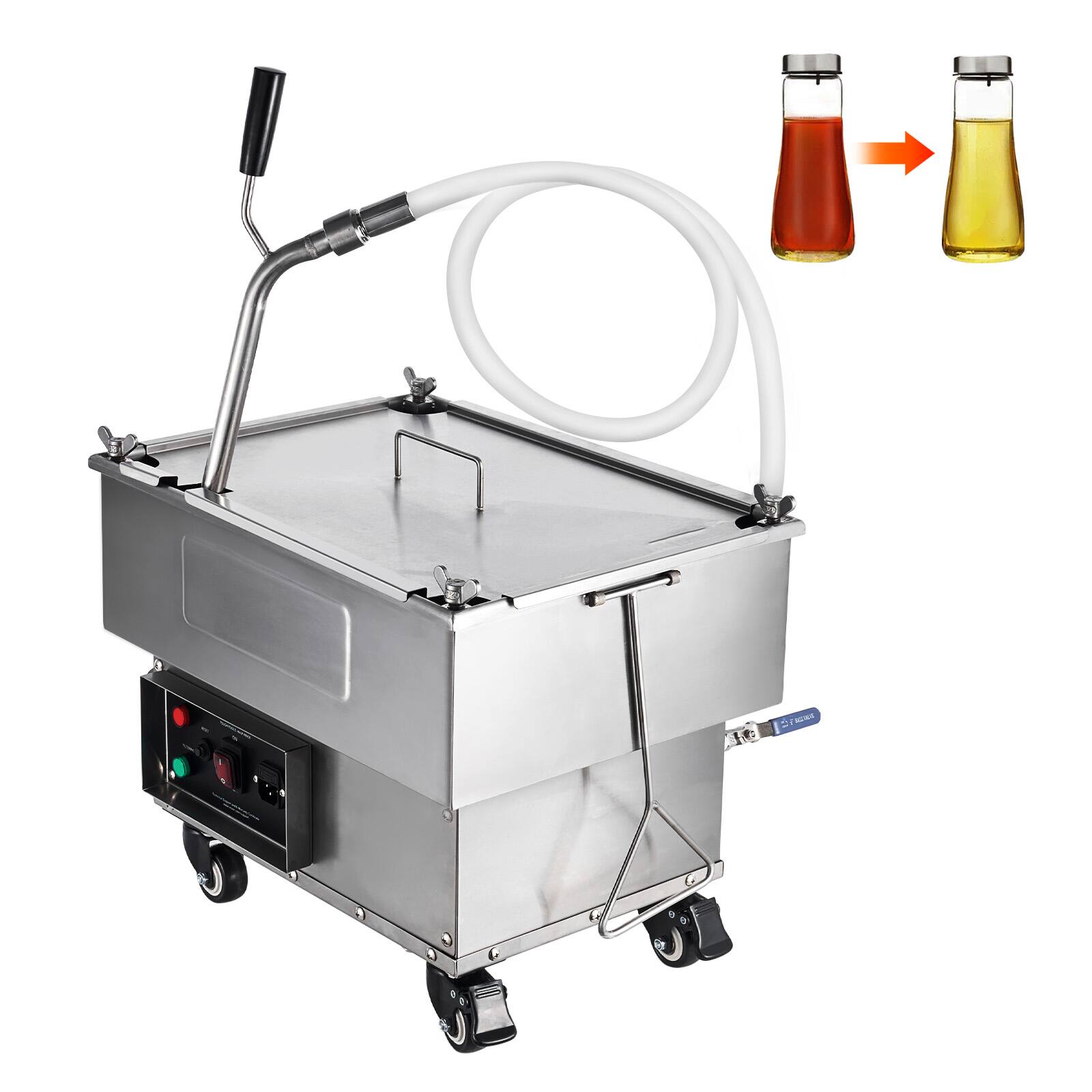 Front. VEVOR - Portable Oil Filtering Unit, 18L Capacity, 10 L/min Filtering Speed, Equipped - Sliver.