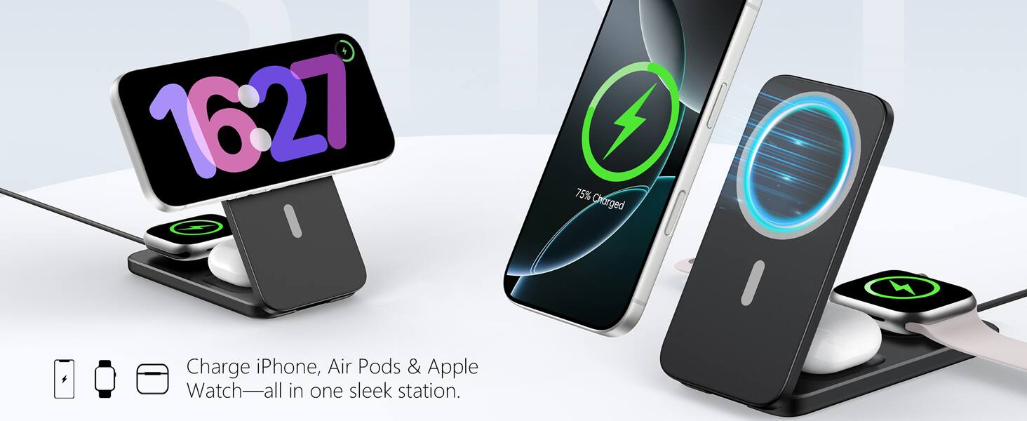 16:27  
75% Charged  
A  
Charge iPhone, Air Pods & Apple Watch—all in one sleek station.