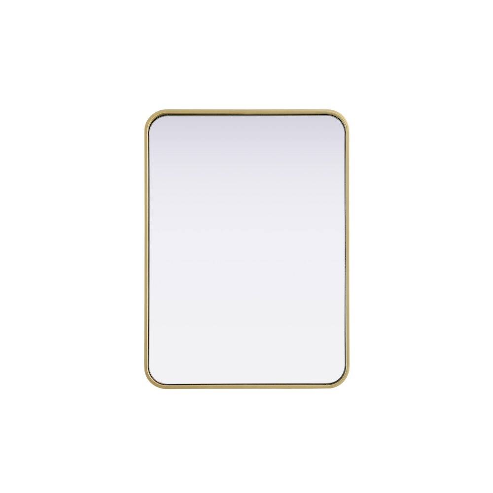 Alt View 8. Elegant Decor - Contour Metal Rectangle Mirror 22x30 in Brass - Brass.