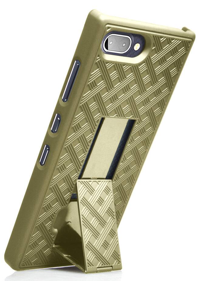 Alt View 2. Nakedcellphone - Slim Case for Blackberry Key2 LE (with Kickstand) - Gold.