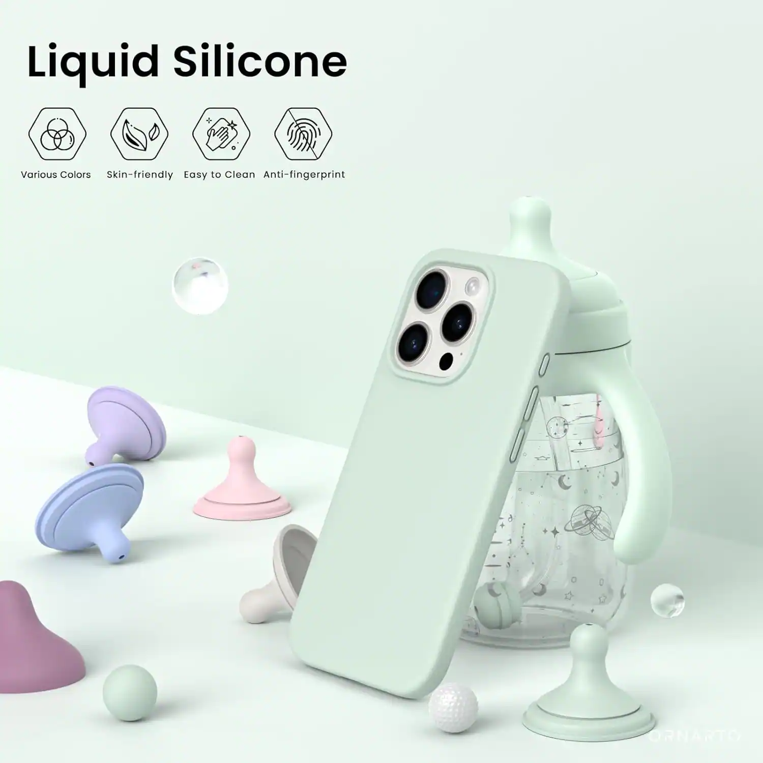 Liquid Silicone, Various Colors, Skin-friendly, Easy to Clean, Anti-fingerprint, ORNARTO